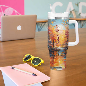 Deer In Colorful Forest Tumbler With Handle Personalized TS04 Print Your Wear