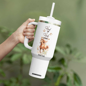 Horse Head Up Heels Down Tumbler With Handle Personalized TS04 Print Your Wear