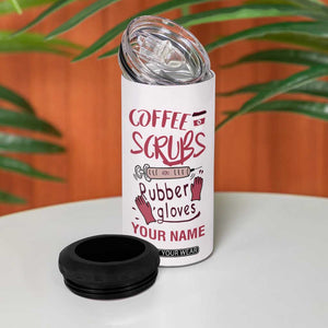 Coffee Scrubs And Rubber Gloves 4 in 1 Can Cooler Tumbler Personalized TS04 Print Your Wear