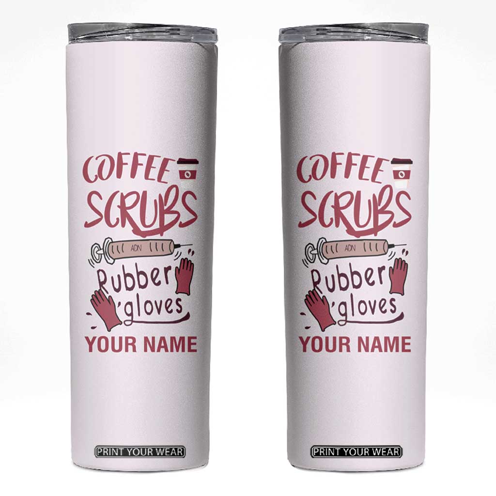 Coffee Scrubs And Rubber Gloves Skinny Tumbler Personalized TS04 Multicolor Print Your Wear