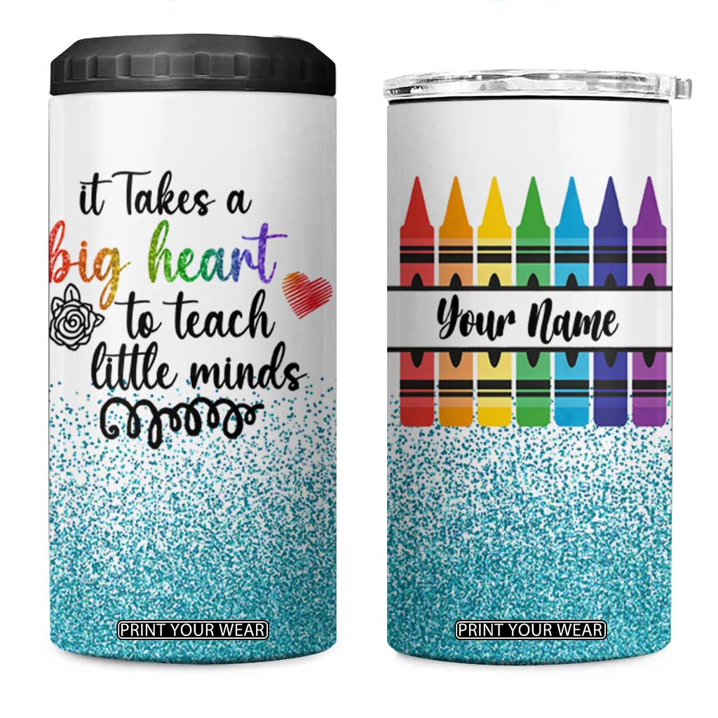 Teacher 4 in 1 Can Cooler Tumbler Personalized TS04 One Size: 16 oz Multicolor Print Your Wear