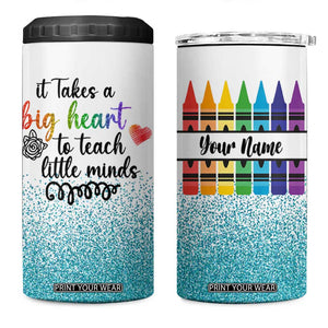 Teacher 4 in 1 Can Cooler Tumbler Personalized TS04 One Size: 16 oz Multicolor Print Your Wear