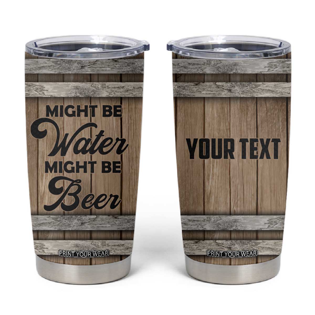 Beer Barrel Wooden Personalized Tumbler Cup TS04 Multicolor Print Your Wear