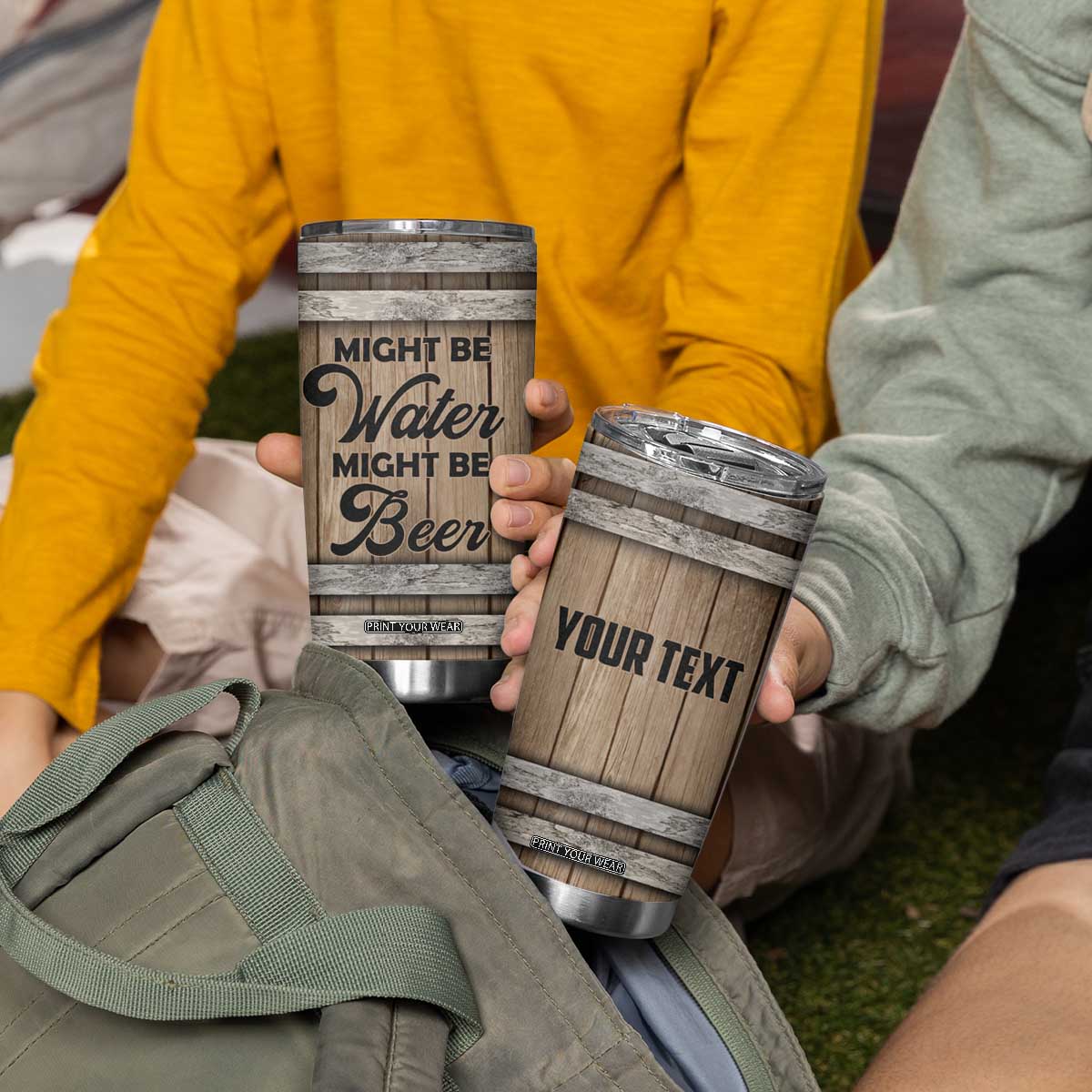 Beer Barrel Wooden Personalized Tumbler Cup TS04 Print Your Wear