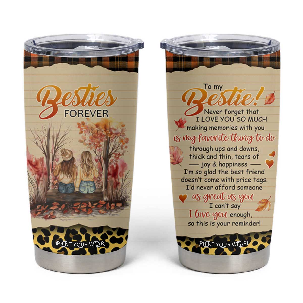 Bestie Forever Tumbler Cup TS04 Multicolor Print Your Wear