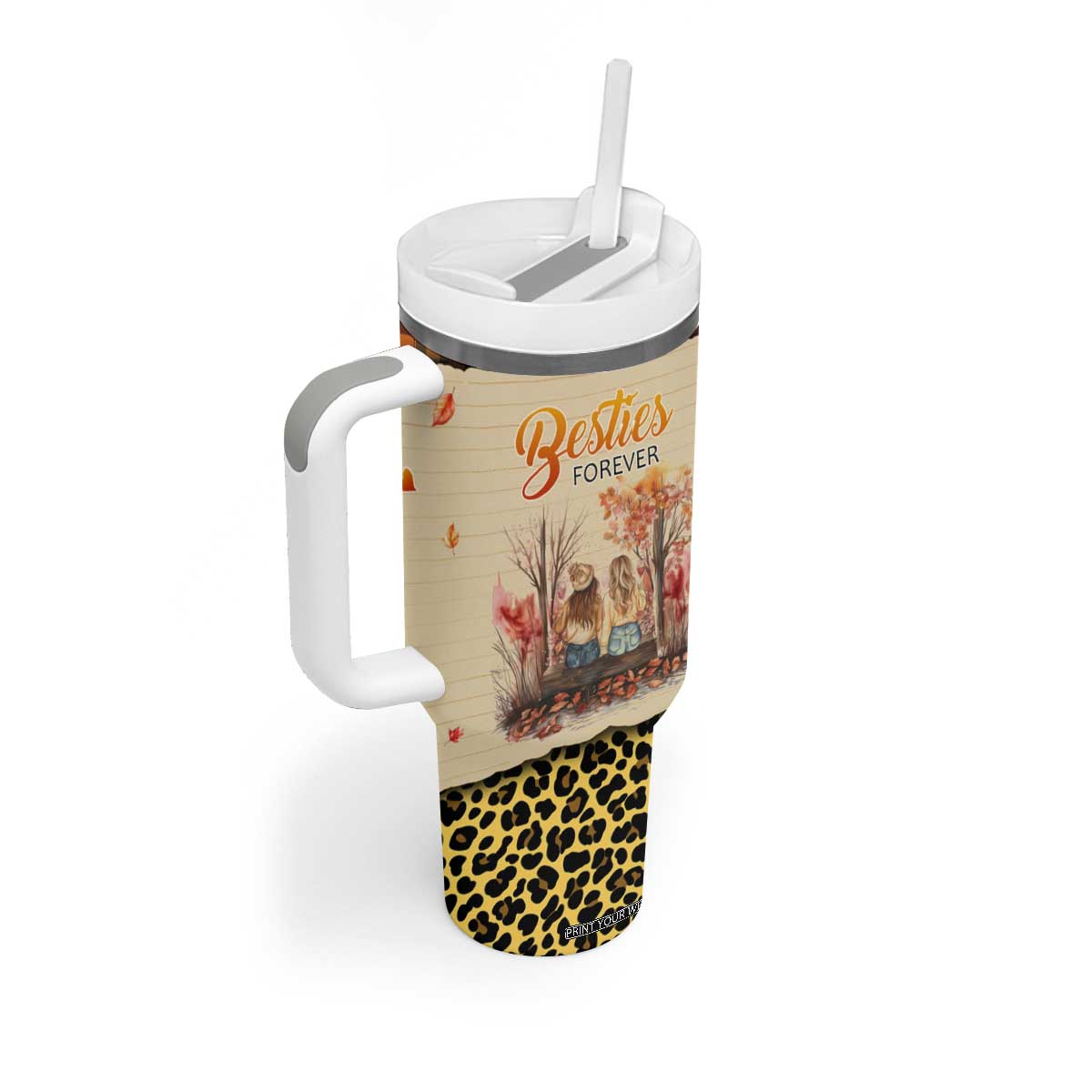 Bestie Forever Tumbler With Handle TS04 Print Your Wear