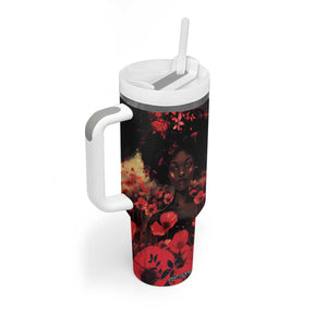 Vintage Black Woman Floral Personalized Tumbler With Handle TS04 Print Your Wear