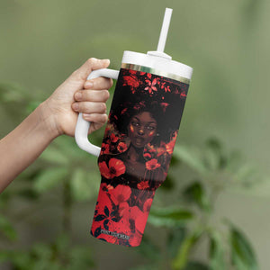 Vintage Black Woman Floral Personalized Tumbler With Handle TS04 Print Your Wear