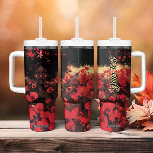 Vintage Black Woman Floral Personalized Tumbler With Handle TS04 Print Your Wear