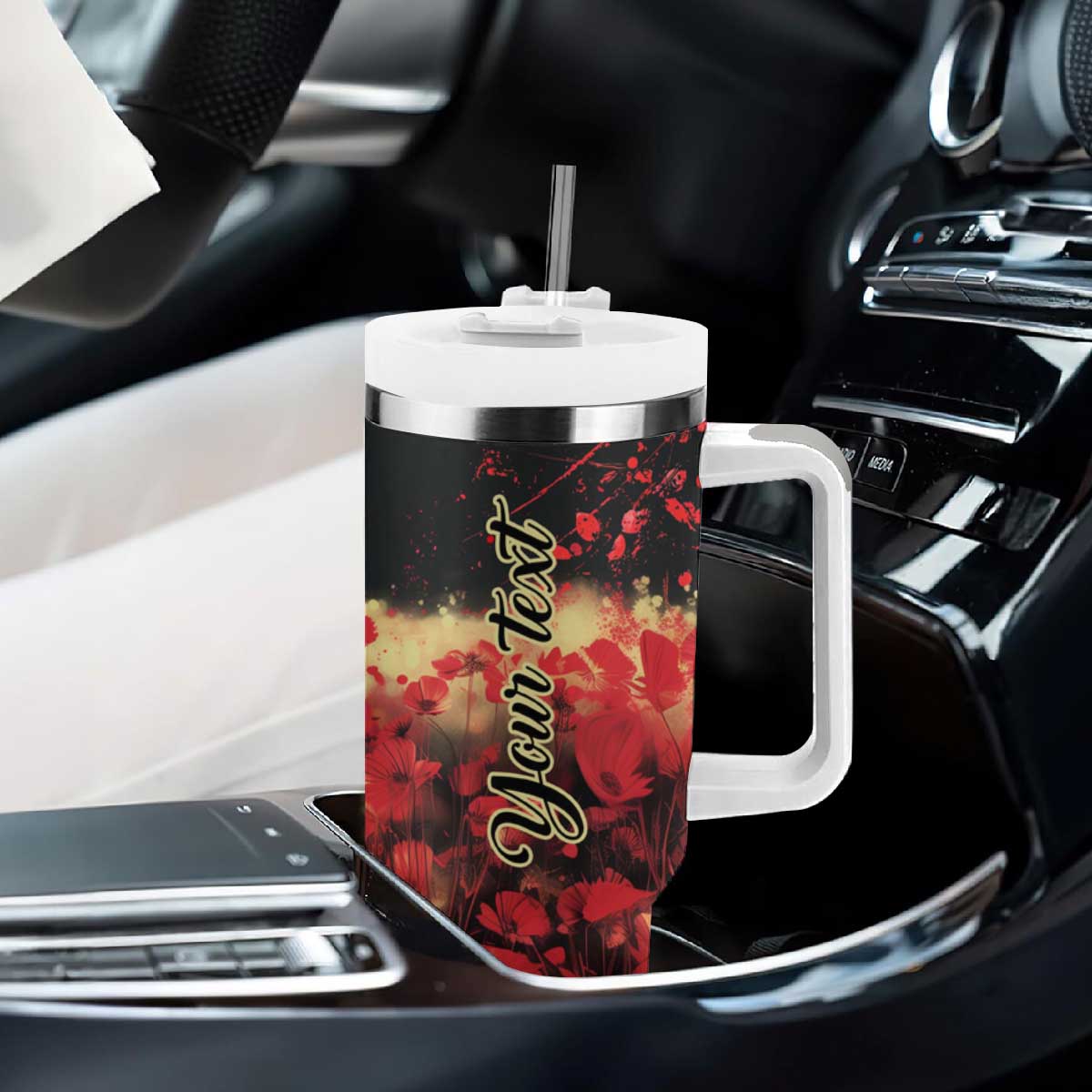 Vintage Black Woman Floral Personalized Tumbler With Handle TS04 Print Your Wear