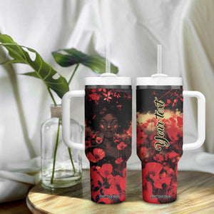 Vintage Black Woman Floral Personalized Tumbler With Handle TS04 Print Your Wear