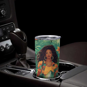 Black Woman Tropica Leaves Personalized Tumbler Cup TS04 Print Your Wear