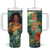 Black Woman Tropica Leaves Personalized Tumbler With Handle TS04 One Size: 40 oz Multicolor Print Your Wear