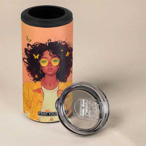 Lovely Black Woman Butterfly Personalized 4 in 1 Can Cooler Tumbler TS04 Print Your Wear