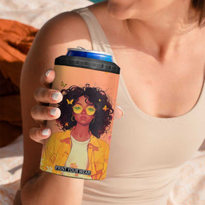 Lovely Black Woman Butterfly Personalized 4 in 1 Can Cooler Tumbler TS04 Print Your Wear