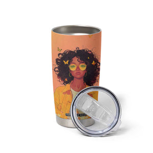 Lovely Black Woman Butterfly Personalized Tumbler Cup TS04 Print Your Wear