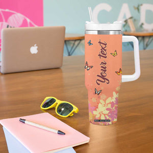 Lovely Black Woman Butterfly Personalized Tumbler With Handle TS04 Print Your Wear