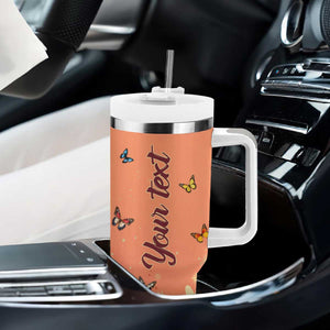 Lovely Black Woman Butterfly Personalized Tumbler With Handle TS04 Print Your Wear