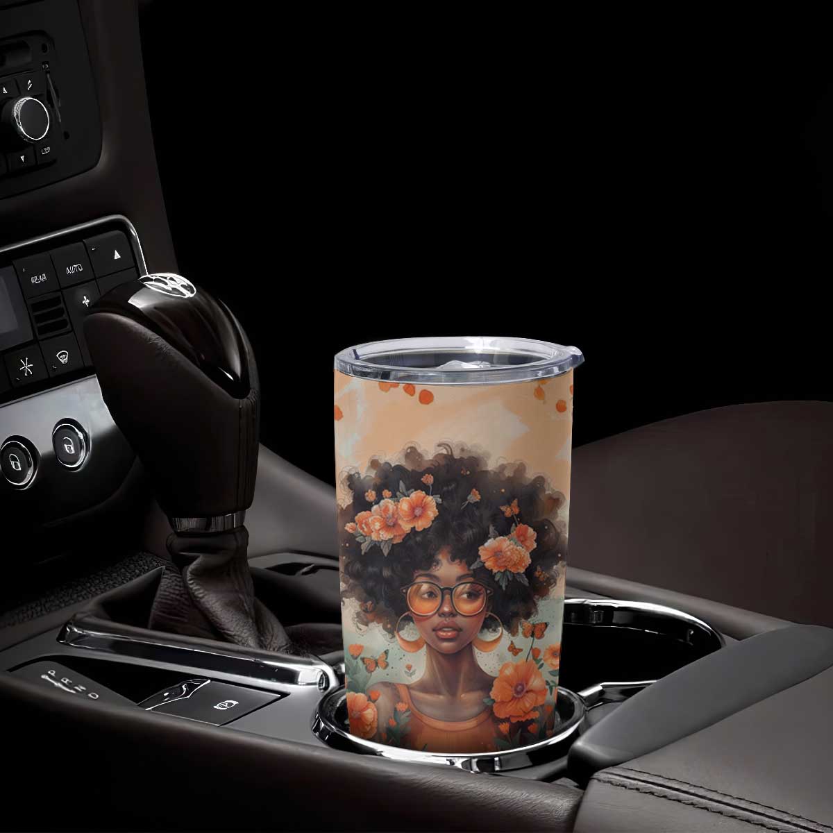 Black Woman And Flowers Field Personalized Tumbler Cup TS04 Print Your Wear