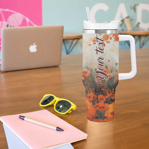 Black Woman And Flowers Field Personalized Tumbler With Handle TS04 Print Your Wear