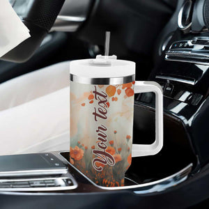 Black Woman And Flowers Field Personalized Tumbler With Handle TS04 Print Your Wear