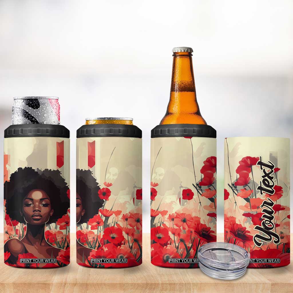Black Woman Retro Personalized 4 in 1 Can Cooler Tumbler TS04 Print Your Wear
