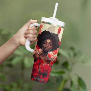 Black Woman Retro Personalized Tumbler With Handle TS04 Print Your Wear