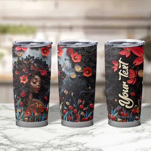 Black Woman Floral Quilling Art Tumbler Cup TS04 Print Your Wear