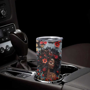 Black Woman Floral Quilling Art Tumbler Cup TS04 Print Your Wear