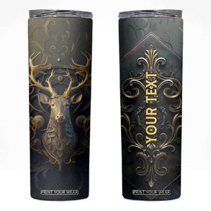 Viking Celtic Deer Golden Style Skinny Tumbler Personalized TS04 Multicolor Print Your Wear