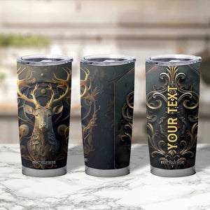 Viking Celtic Deer Golden Style Tumbler Cup Personalized TS04 Print Your Wear