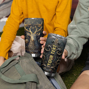 Viking Celtic Deer Golden Style Tumbler Cup Personalized TS04 Print Your Wear