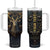 Viking Celtic Deer Golden Style Tumbler With Handle Personalized TS04 One Size: 40 oz Multicolor Print Your Wear