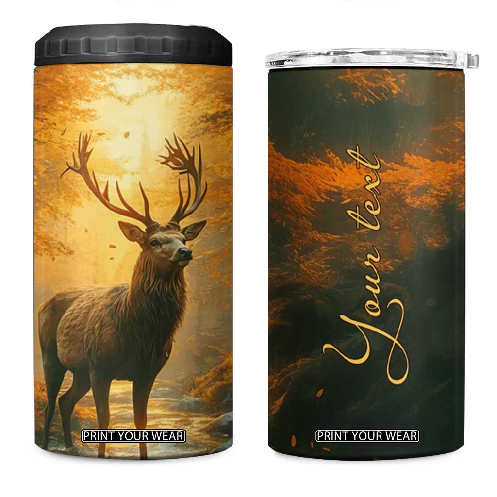 Deer In Autumn Forest 4 in 1 Can Cooler Tumbler Personalized TS04 One Size: 16 oz Multicolor Print Your Wear