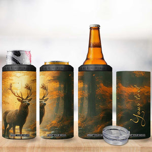 Deer In Autumn Forest 4 in 1 Can Cooler Tumbler Personalized TS04 Print Your Wear