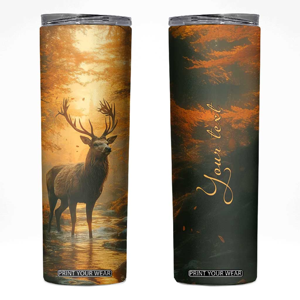 Deer In Autumn Forest Skinny Tumbler Personalized TS04 Multicolor Print Your Wear