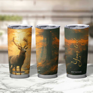 Deer In Autumn Forest Tumbler Cup Personalized TS04 Print Your Wear