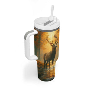 Deer In Autumn Forest Tumbler With Handle Personalized TS04 Print Your Wear