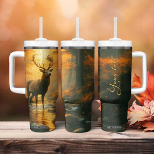 Deer In Autumn Forest Tumbler With Handle Personalized TS04 Print Your Wear