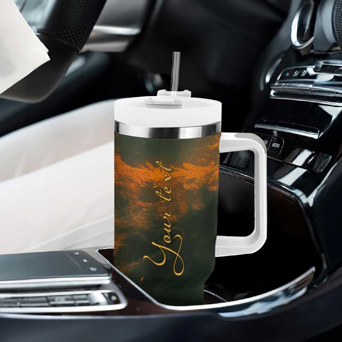 Deer In Autumn Forest Tumbler With Handle Personalized TS04 Print Your Wear