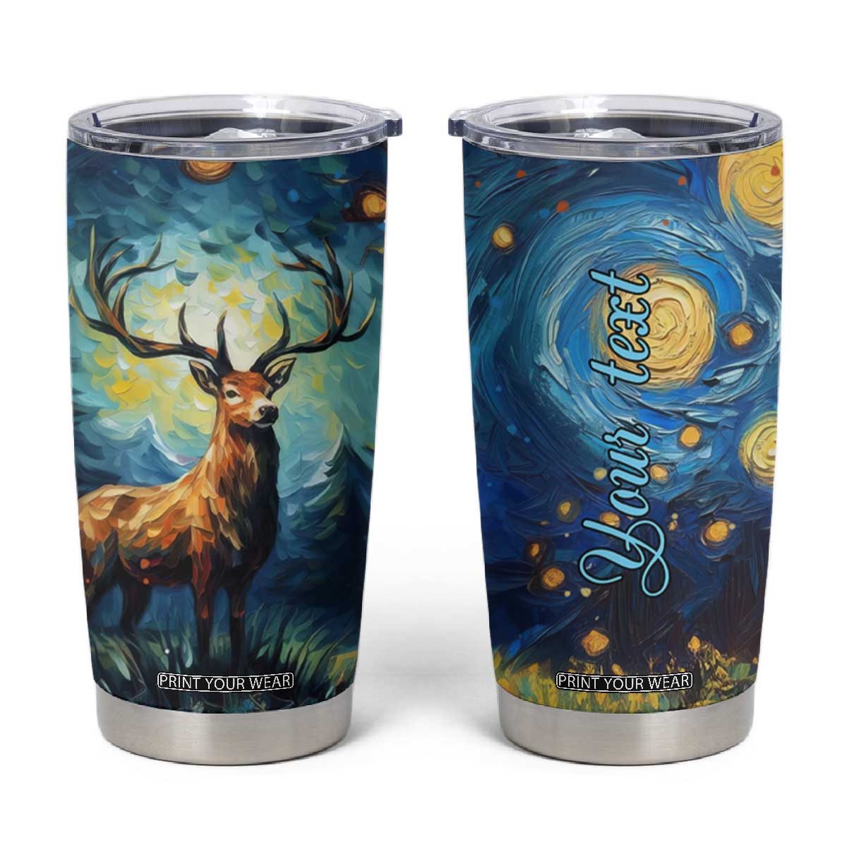 Colorful Deer Tumbler Cup Personalized TS04 Multicolor Print Your Wear