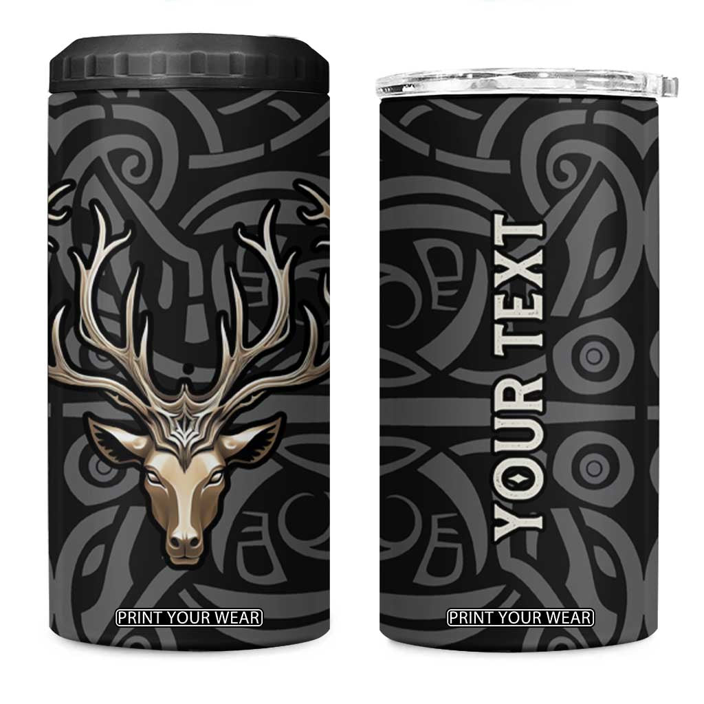 Viking Celtic Deer Metallic Style 4 in 1 Can Cooler Tumbler Personalized TS04 One Size: 16 oz Black Print Your Wear