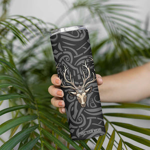 Viking Celtic Deer Metallic Style Skinny Tumbler Personalized TS04 Print Your Wear