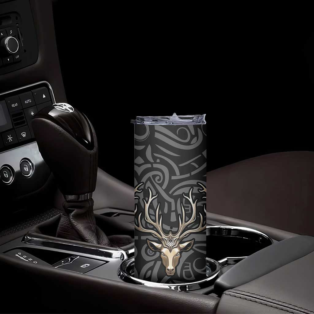 Viking Celtic Deer Metallic Style Skinny Tumbler Personalized TS04 Print Your Wear