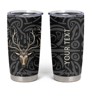 Viking Celtic Deer Metallic Style Tumbler Cup Personalized TS04 Black Print Your Wear