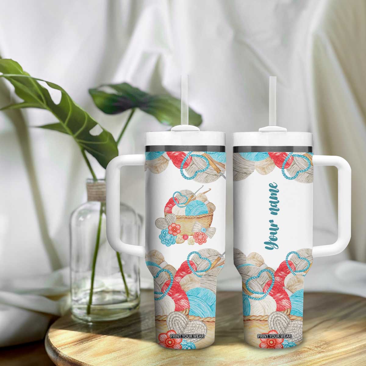 Crochet Lover Tumbler With Handle Personalized TS04 Print Your Wear