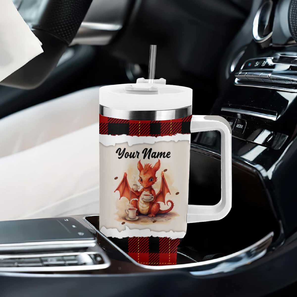 Dragon I Dont Care What Day It Is Its Early Im Grumpy I Want Coffee Tumbler With Handle Personalized TS04 Print Your Wear