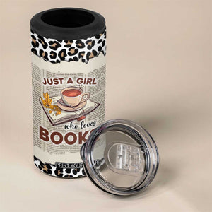 Just A Girl Who Loves Books 4 in 1 Can Cooler Tumbler Personalized TS04 Print Your Wear