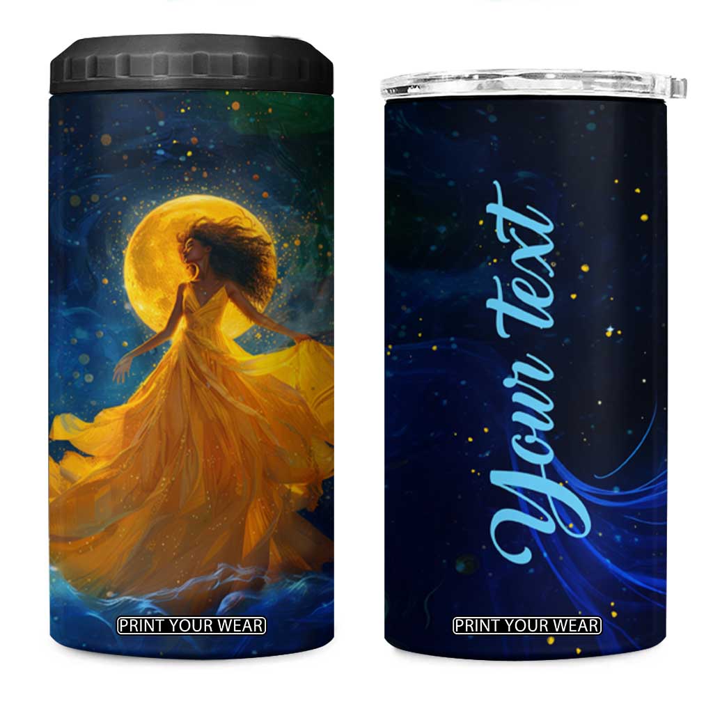 Black Woman Dancing In Starry Night 4 in 1 Can Cooler Tumbler TS04 One Size: 16 oz Blue Print Your Wear