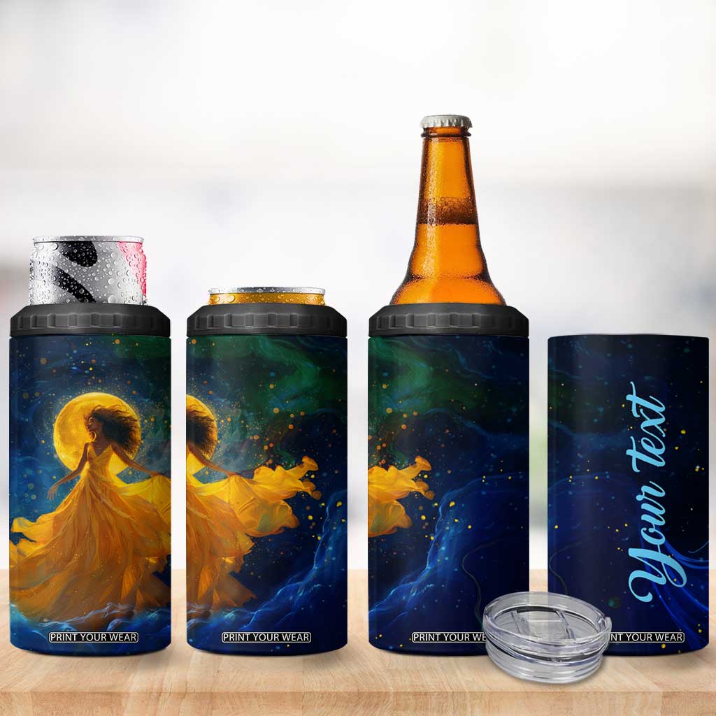 Black Woman Dancing In Starry Night 4 in 1 Can Cooler Tumbler TS04 Print Your Wear